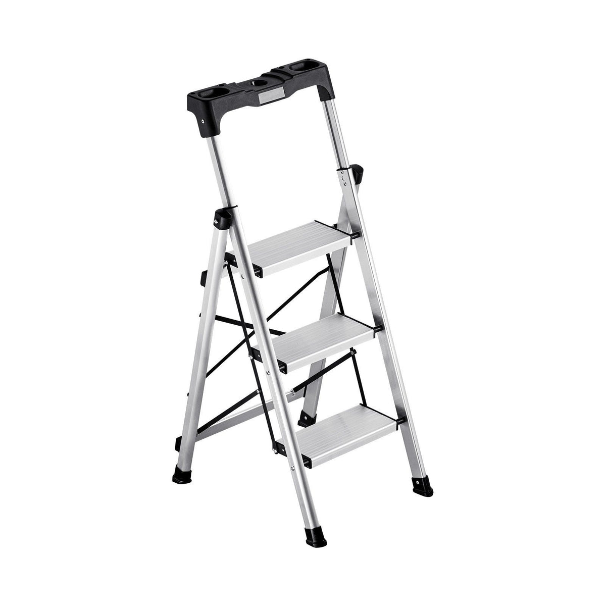 3 Step Ladder, Folding Step Stool with Wide Anti-Slip Pedal and Comfort Handgrip, 150 kg Capacity Portable V952-LHJBGTSB00002PVUB001V0