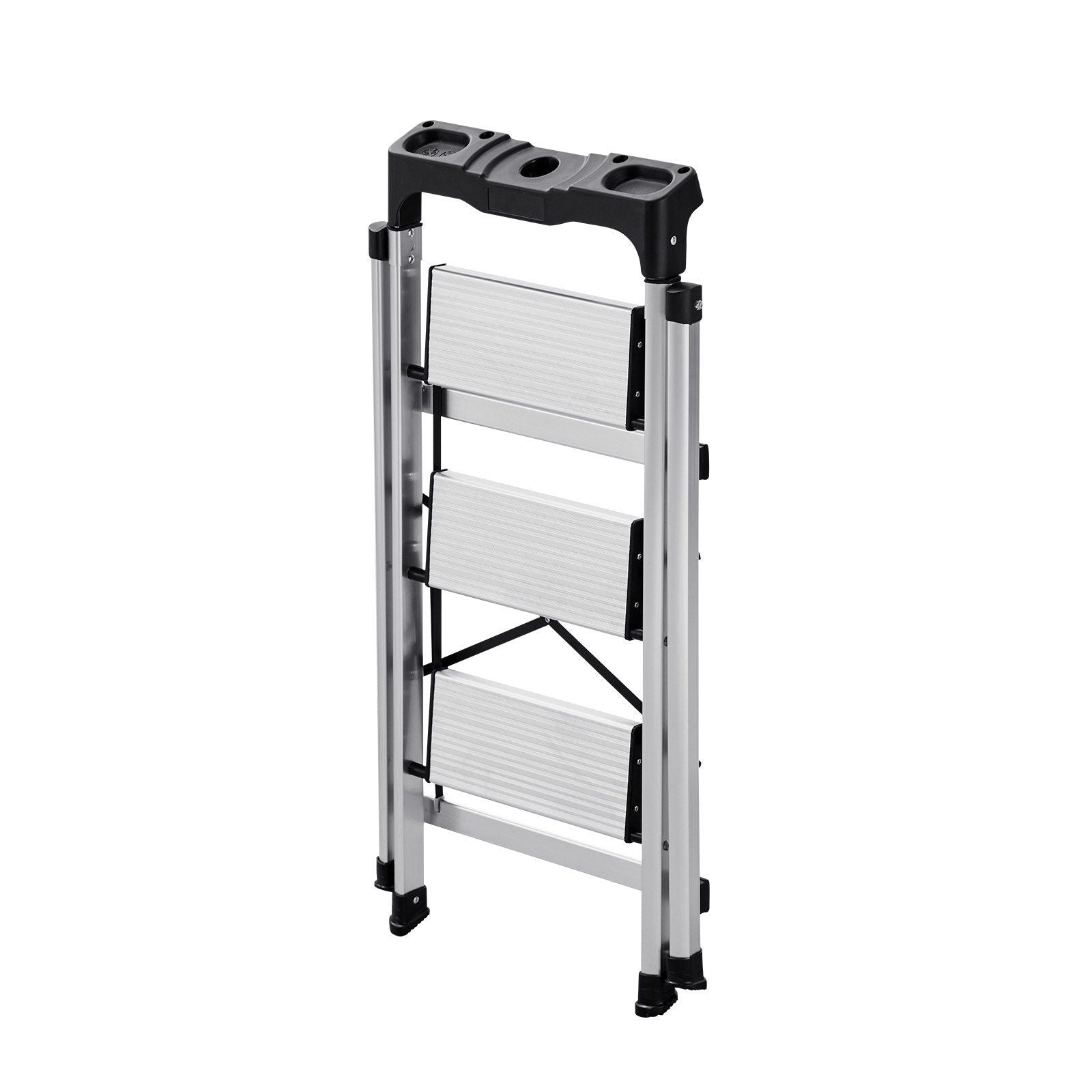 3 Step Ladder, Folding Step Stool with Wide Anti-Slip Pedal and Comfort Handgrip, 150 kg Capacity Portable V952-LHJBGTSB00002PVUB001V0