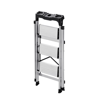 3 Step Ladder, Folding Step Stool with Wide Anti-Slip Pedal and Comfort Handgrip, 150 kg Capacity Portable V952-LHJBGTSB00002PVUB001V0
