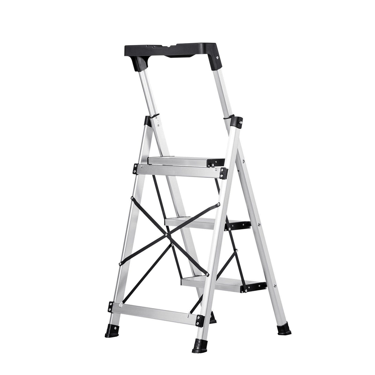 3 Step Ladder, Folding Step Stool with Wide Anti-Slip Pedal and Comfort Handgrip, 150 kg Capacity Portable V952-LHJBGTSB00002PVUB001V0