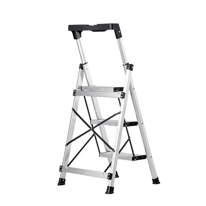 3 Step Ladder, Folding Step Stool with Wide Anti-Slip Pedal and Comfort Handgrip, 150 kg Capacity Portable V952-LHJBGTSB00002PVUB001V0
