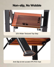 3 Step Ladder, Folding Step Stool with Wide Anti-Slip Pedal and Comfort Handgrip, Lightweight 150 kg Capacity V952-LHJHJTSB0000TIJOS001V0