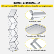 Literature Rack, 6 Pockets, Pop up Aluminum Magazine Rack, Lightweight Catalog Holder Stand w/Carrying Bag V952-LHJJCZDSSM6A4NJPRV0