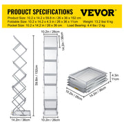 Literature Rack, 6 Pockets, Pop up Aluminum Magazine Rack, Lightweight Catalog Holder Stand w/Carrying Bag V952-LHJJCZDSSM6A4NJPRV0