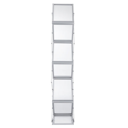 Literature Rack, 6 Pockets, Pop up Aluminum Magazine Rack, Lightweight Catalog Holder Stand w/Carrying Bag V952-LHJJCZDSSM6A4NJPRV0
