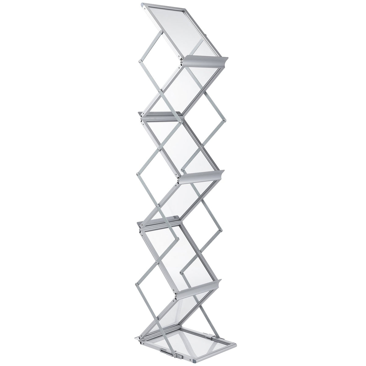 Literature Rack, 6 Pockets, Pop up Aluminum Magazine Rack, Lightweight Catalog Holder Stand w/Carrying Bag V952-LHJJCZDSSM6A4NJPRV0