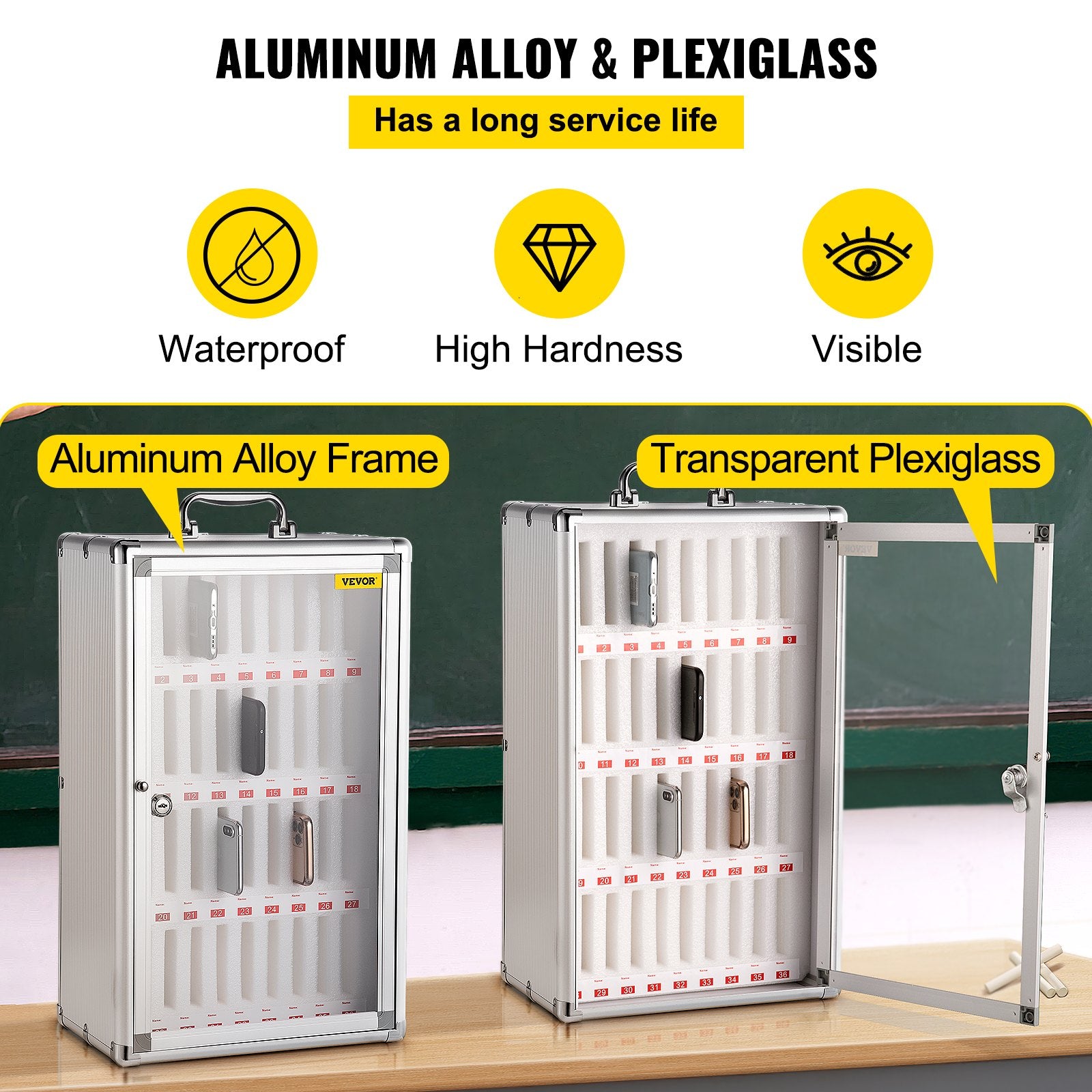 Cell Phones Storage Cabinet Clear Pocket Chart Storage Locker Box 36 Slots V952-LHJSJCCJLHJ36VYP6V0