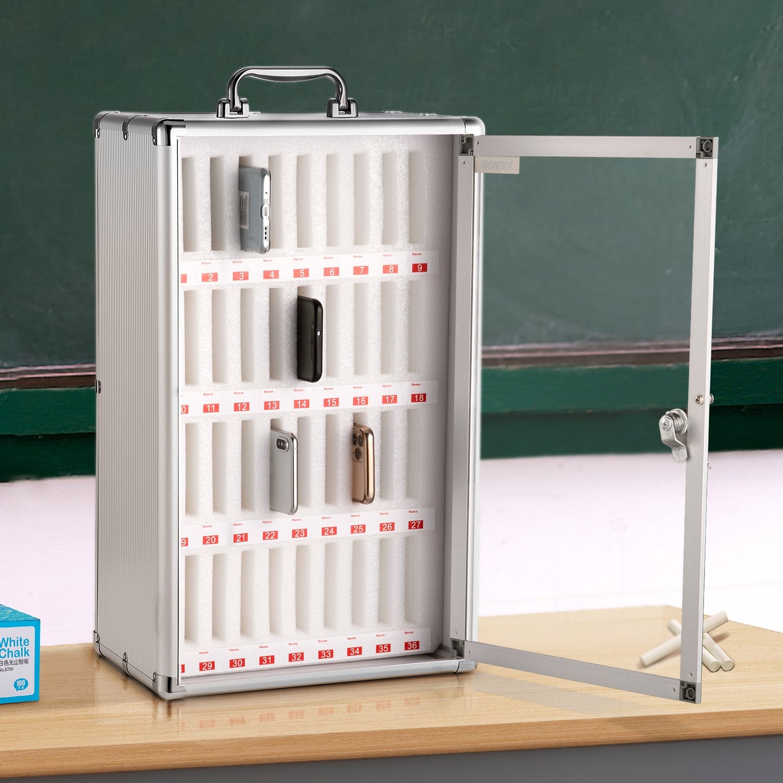 Cell Phones Storage Cabinet Clear Pocket Chart Storage Locker Box 36 Slots V952-LHJSJCCJLHJ36VYP6V0