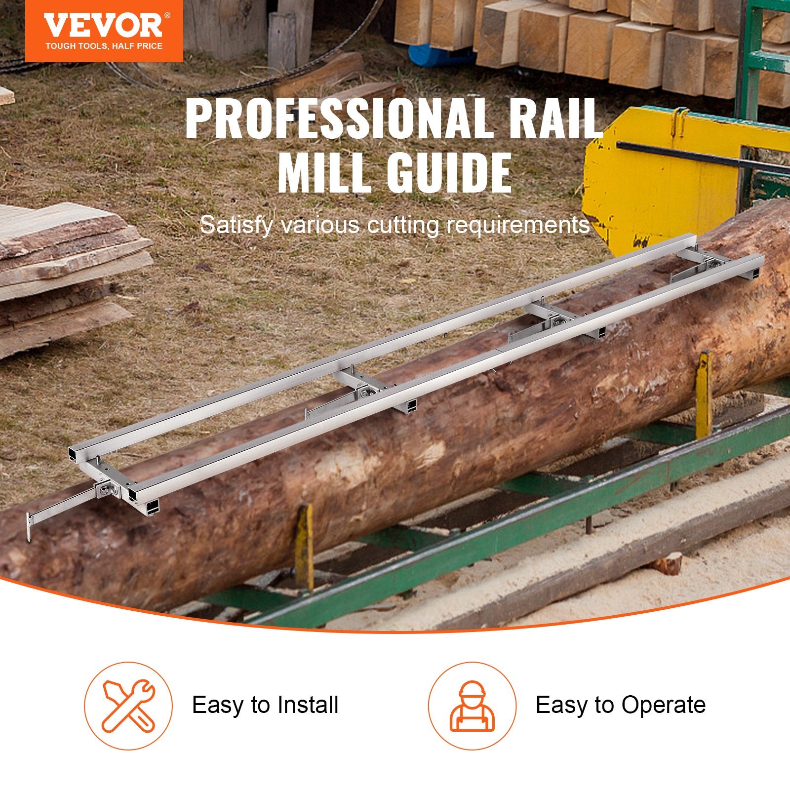 Rail Mill Guide System, 9 ft Milling Guide, 4 Crossbar Kits Chainsaw Mill Rail Guide, Aluminum Adjustable Saw V952-LJDGLMDGKDJ9FTZHCV0