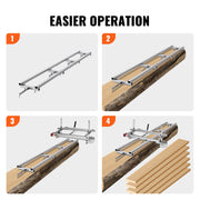 Rail Mill Guide System, 9 ft Milling Guide, 4 Crossbar Kits Chainsaw Mill Rail Guide, Aluminum Adjustable Saw V952-LJDGLMDGKDJ9FTZHCV0