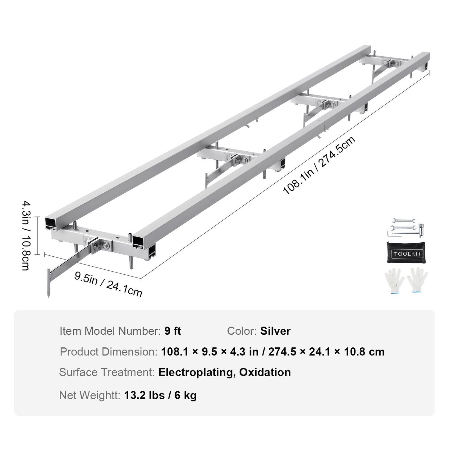 Rail Mill Guide System, 9 ft Milling Guide, 4 Crossbar Kits Chainsaw Mill Rail Guide, Aluminum Adjustable Saw V952-LJDGLMDGKDJ9FTZHCV0