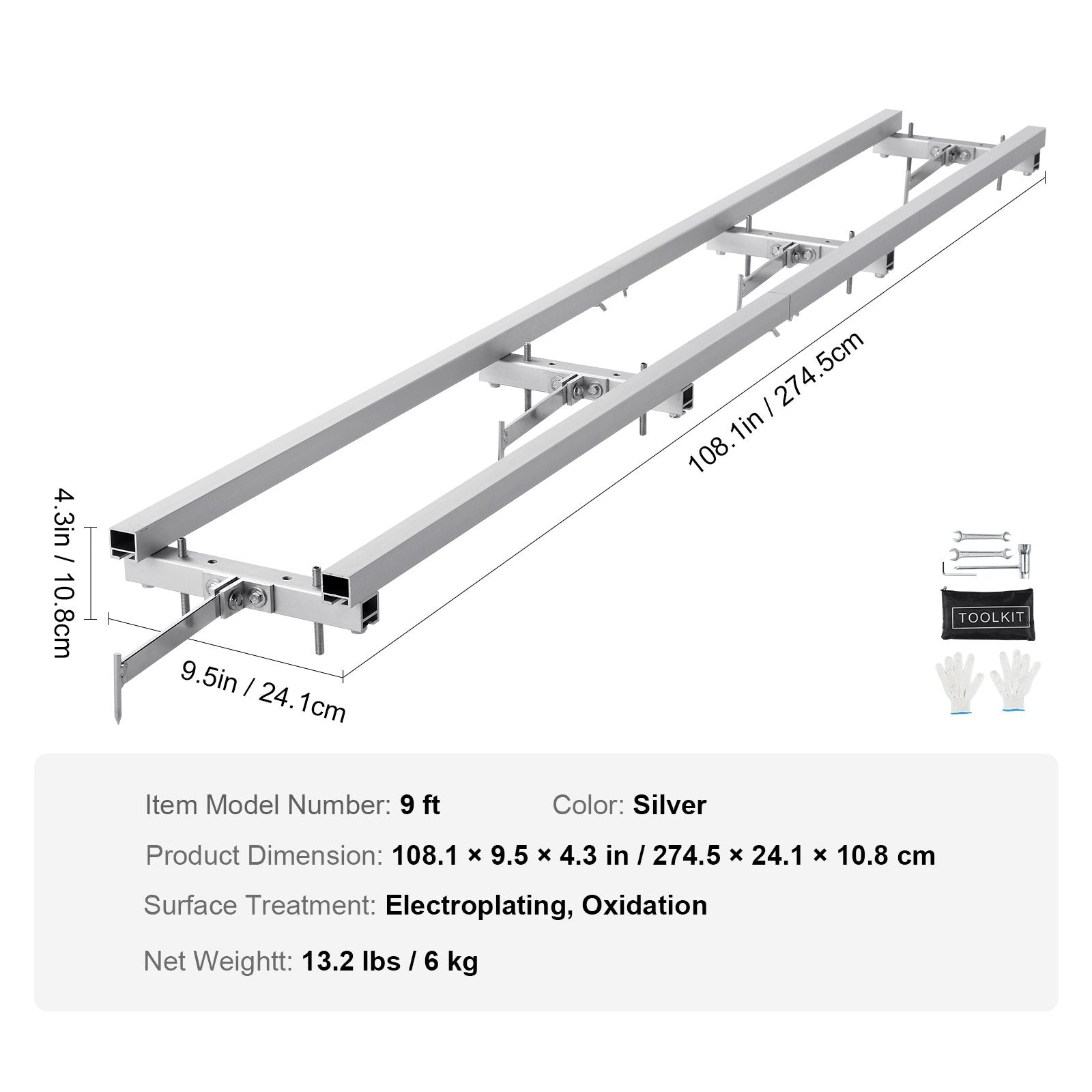 Rail Mill Guide System, 9 ft Milling Guide, 4 Crossbar Kits Chainsaw Mill Rail Guide, Aluminum Adjustable Saw V952-LJDGLMDGKDJ9FTZHCV0