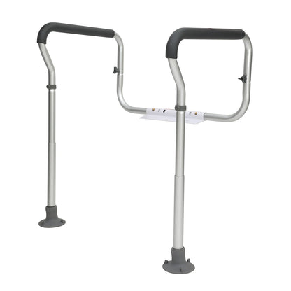 Toilet Safety Rail, Bathroom Toilet Seat Frame, Adjustable Width & Height Fit Most Toilets, Supports 136 kg, V952-LJLDSAQLG300LXDX1V0