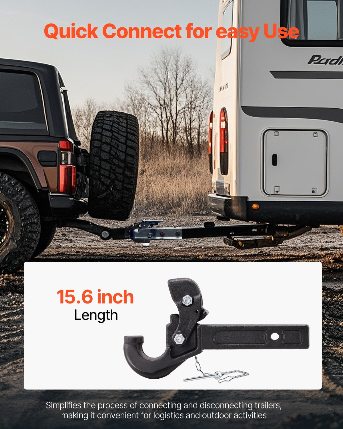 Pintle Hitch 50.4 mm Receiver Hook 63.5 - 76.2 mm Lunette Ring 9070 kg V952-LJQXHTGWGQWCI5HWPV0