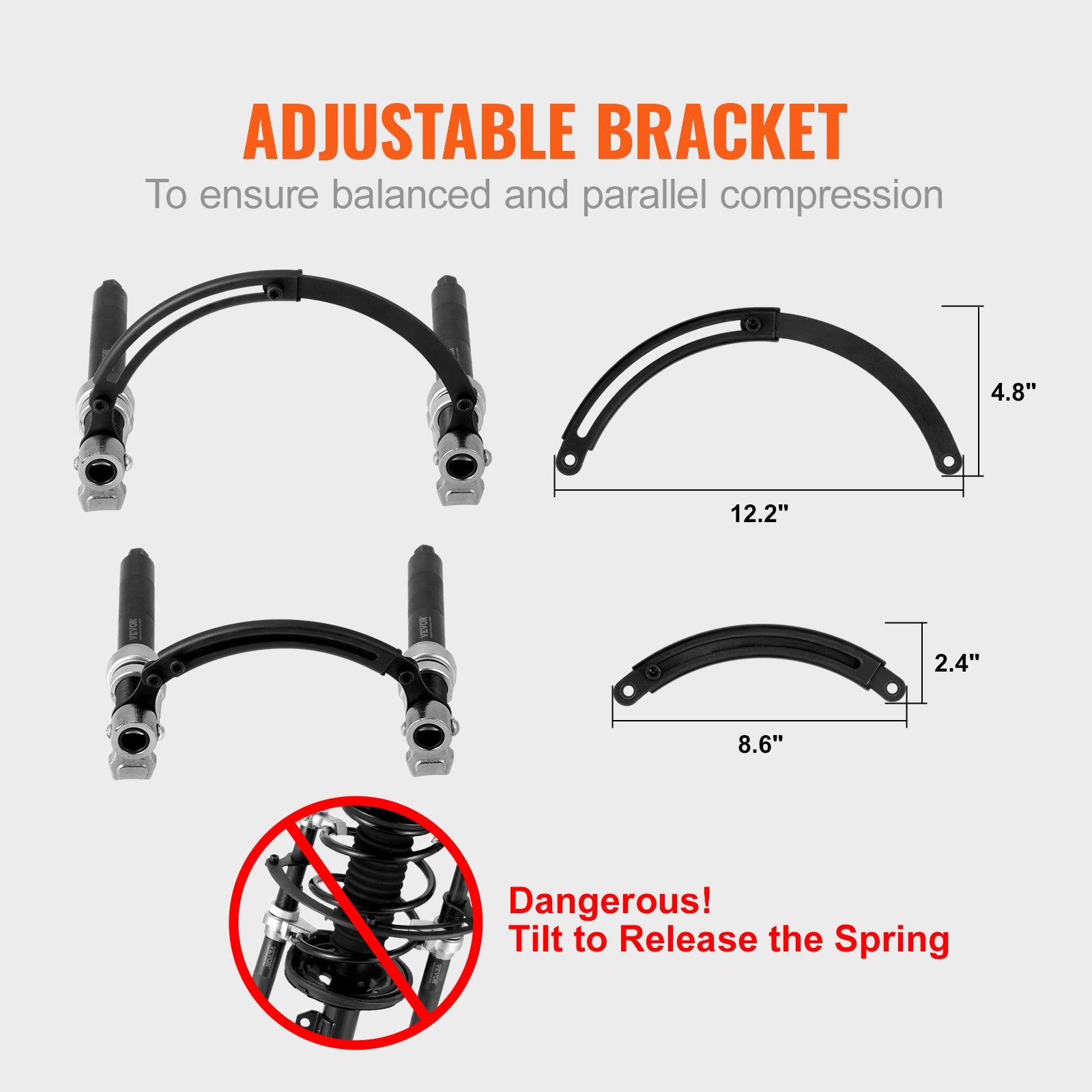Coil Spring Compressor Tool, 2 pcs Heavy Duty Macpherson Strut Spring Compressor Set, 2646 lbs Strut Spring V952-LJSJZDHCZQSDQM65RV0