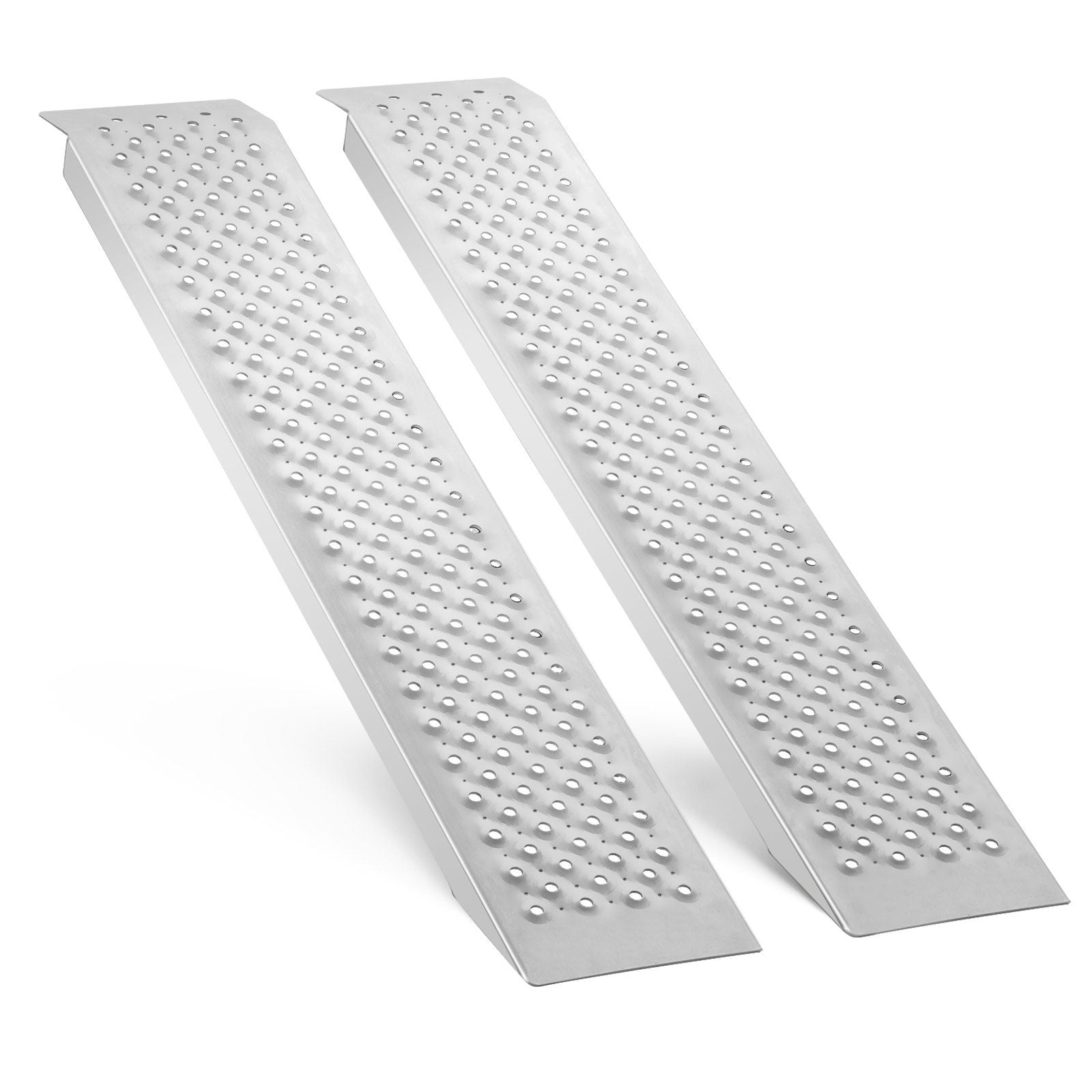 Portable Loading Ramps, 2 Pcs 1200 x 215 mm, Durable Aluminum Shed Ramp Set with Anti-Slip Holes, Compact V952-LJSL472X85INA1TAOV0