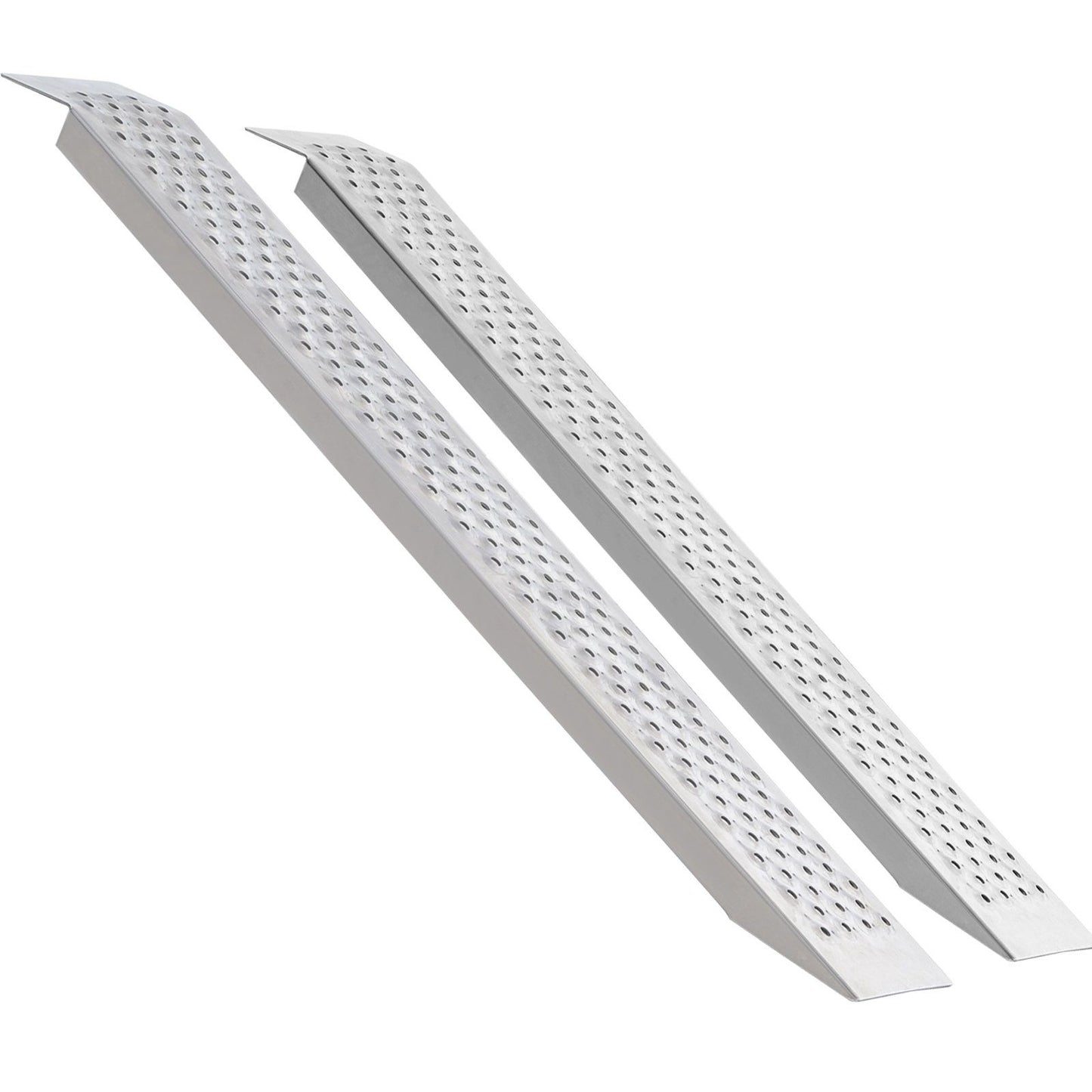 Portable Loading Ramps, 2 Pcs 1200 x 215 mm, Durable Aluminum Shed Ramp Set with Anti-Slip Holes, Compact V952-LJSL472X85INA1TAOV0