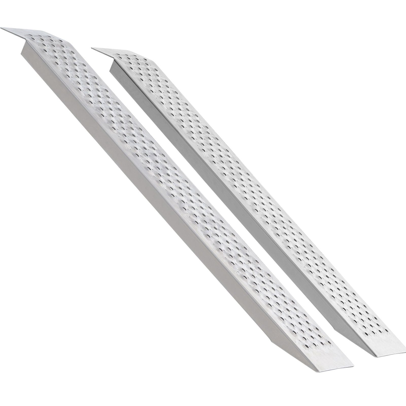 Portable Loading Ramps, 2 Pcs 1200 x 215 mm, Durable Aluminum Shed Ramp Set with Anti-Slip Holes, Compact V952-LJSL472X85INA1TAOV0