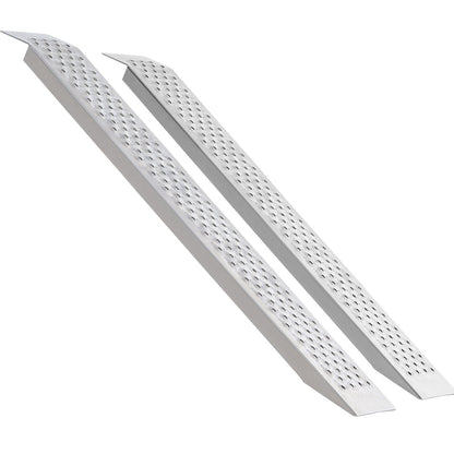 Portable Loading Ramps, 2 Pcs 1200 x 215 mm, Durable Aluminum Shed Ramp Set with Anti-Slip Holes, Compact V952-LJSL472X85INA1TAOV0