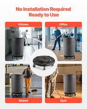 Trash Can Dolly, Fit 20, 32, 44, 55 Gallon Containers, Round Trash Can Roller Base with 4 Lockable Wheels, V952-LJTTCHS1JYXBCQQ2TV0