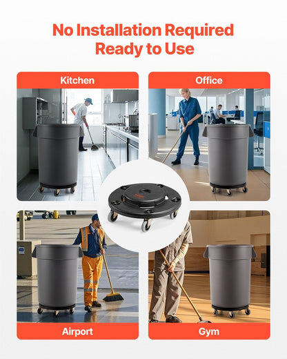 Trash Can Dolly, Fit 20, 32, 44, 55 Gallon Containers, Round Trash Can Roller Base with 4 Lockable Wheels, V952-LJTTCHS1JYXBCQQ2TV0
