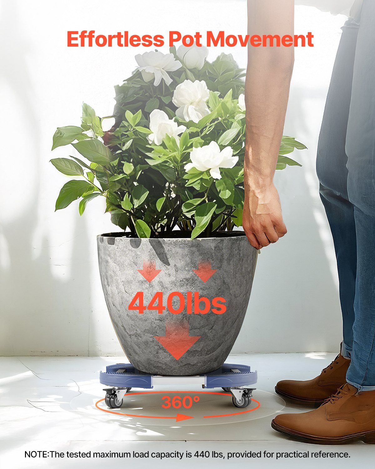 Trash Can Dolly with 4 Lockable Wheels, 440lbs Weight Capacity, Round Trash Can Roller Base, 15-22.8 in V952-LJTTCLS1JYXKA71A1V0