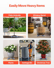 Trash Can Dolly with 4 Lockable Wheels, 440lbs Weight Capacity, Round Trash Can Roller Base, 15-22.8 in V952-LJTTCLS1JYXKA71A1V0