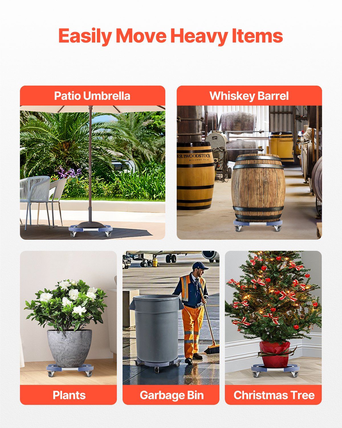 Trash Can Dolly with 4 Lockable Wheels, 440lbs Weight Capacity, Round Trash Can Roller Base, 15-22.8 in V952-LJTTCLS1JYXKA71A1V0
