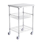 Kitchen Utility Cart, 3 Tiers, Wire Rolling Cart with 213kg Capacity, Steel Service Cart on Wheels, Metal V952-LLCFTCCB20X24IGJ4V0