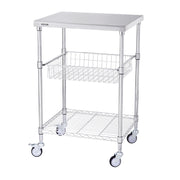 Kitchen Utility Cart, 3 Tiers, Wire Rolling Cart with 213kg Capacity, Steel Service Cart on Wheels, Metal V952-LLCFTCCB20X24IGJ4V0
