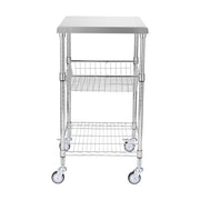 Kitchen Utility Cart, 3 Tiers, Wire Rolling Cart with 213kg Capacity, Steel Service Cart on Wheels, Metal V952-LLCFTCCB20X24IGJ4V0