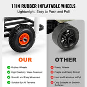 Beach Fishing Cart, 91 kg Load Capacity, Fish and Marine Cart with Two 275 mm Big Wheels Rubber Balloon Tires V952-LLKYJC11YC0080XFQV0