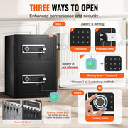 Double Door 3.5 cu.ft Safe Box with Key Lock Password Fireproof Bag Black V952-LMBXXLS3139CMP3A6V9