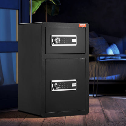 Double Doors 4.5 cu.ft Safe Box with Key Lock & Password, Safe Lock Box with Fireproof Bag, Key Rack, LED V952-LMBXXLS452CU8Z59AV9