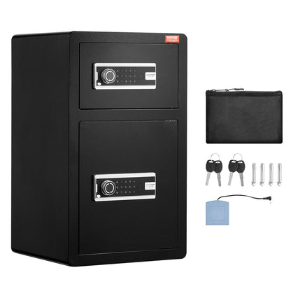 Double Doors 4.5 cu.ft Safe Box with Key Lock & Password, Safe Lock Box with Fireproof Bag, Key Rack, LED V952-LMBXXLS452CU8Z59AV9