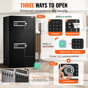 Double Doors 7.2 cu.ft Safe Box with Key Lock & Password, Safe Lock Box with Fireproof Bag, Key Rack, LED V952-LMBXXLS782CUWAFUQV9