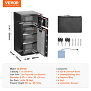 Double Doors 7.2 cu.ft Safe Box with Key Lock & Password, Safe Lock Box with Fireproof Bag, Key Rack, LED V952-LMBXXLS782CUWAFUQV9