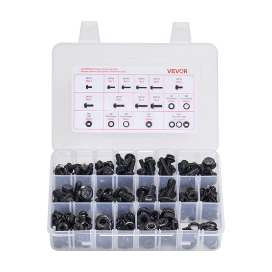 280 Pcs Bolts and Nuts Assortment Kit, Metric Machine Screws and Flat Washers, Alloy Steel M6/M8/M10 Multiple V952-LMHLSTZGZLJHHZARQ001V0
