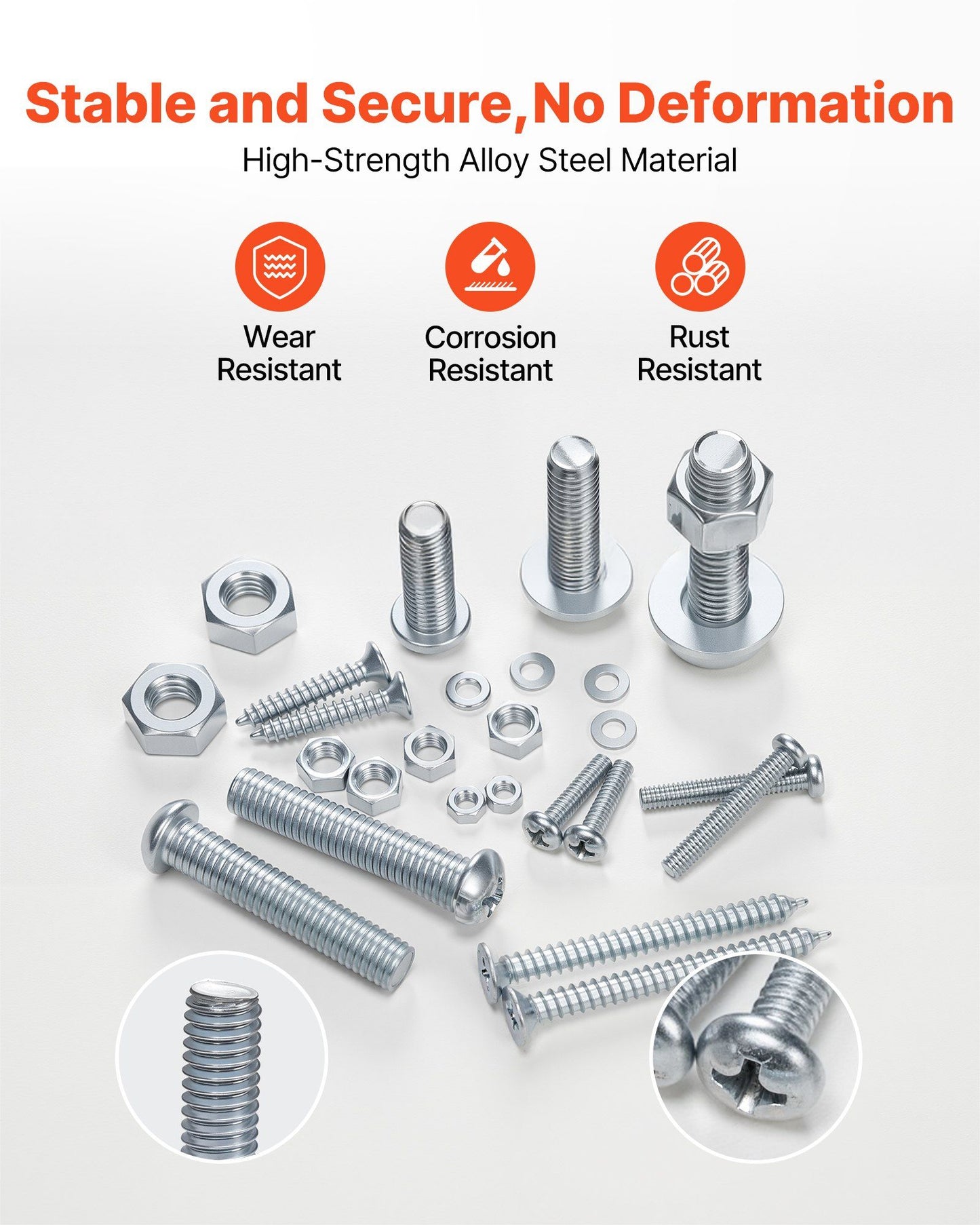 2250 Pcs Bolts and Nuts Assortment Kit, Metric + Imperial Machine Screws and Flat Washers, Alloy Steel V952-LMHLSTZGZLJYS6FAS001V0