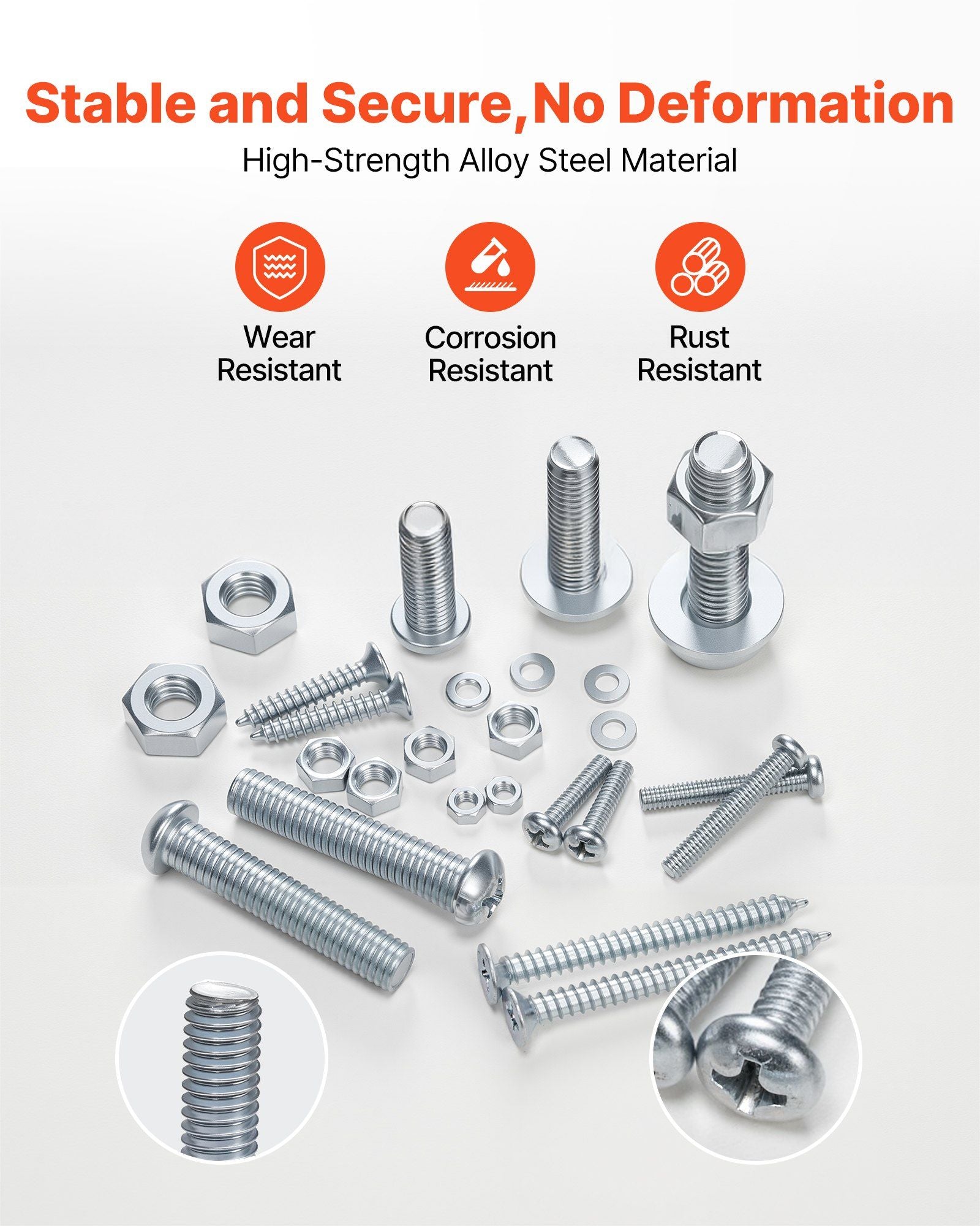 2250 Pcs Bolts and Nuts Assortment Kit, Metric + Imperial Machine Screws and Flat Washers, Alloy Steel V952-LMHLSTZGZLJYS6FAS001V0