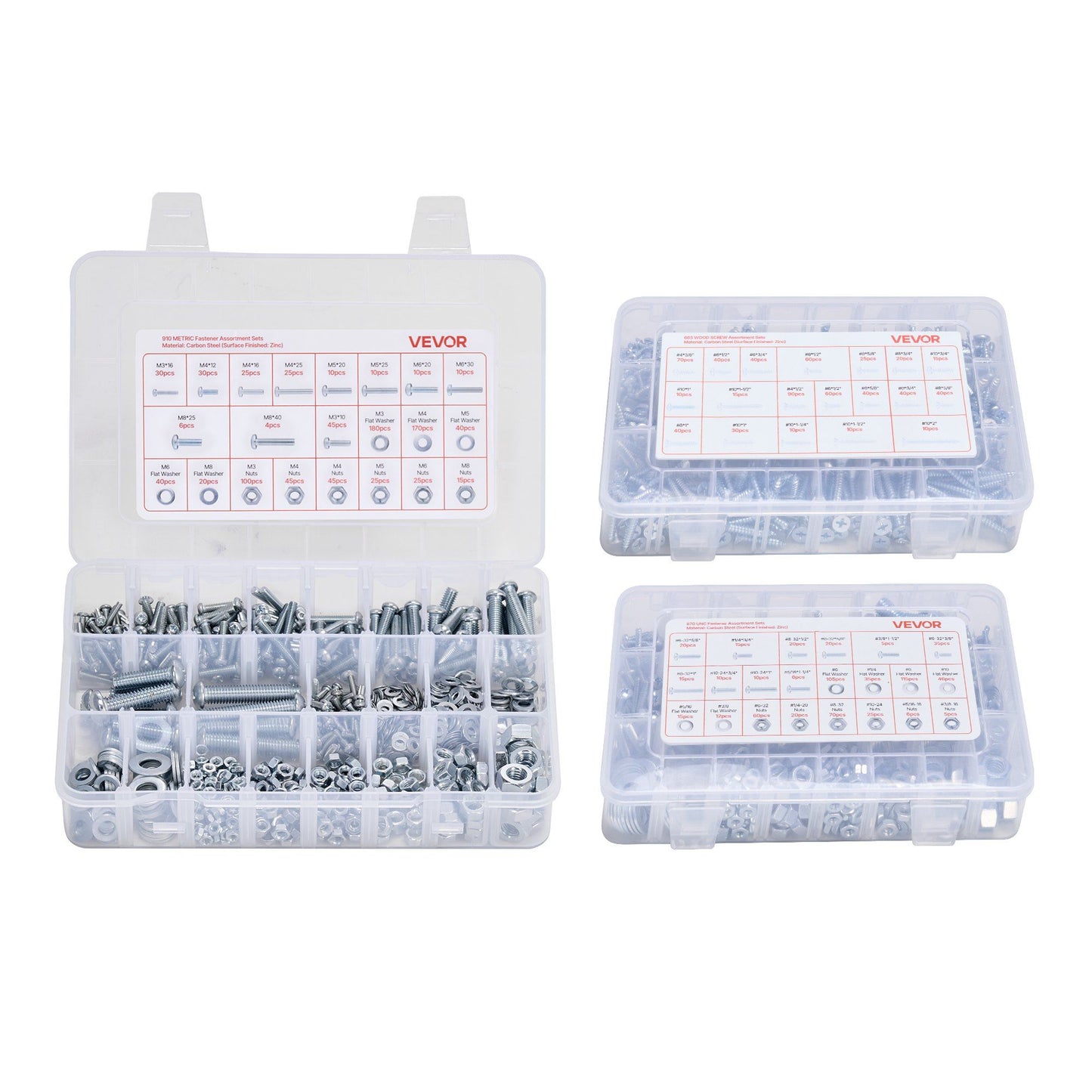 2250 Pcs Bolts and Nuts Assortment Kit, Metric + Imperial Machine Screws and Flat Washers, Alloy Steel V952-LMHLSTZGZLJYS6FAS001V0