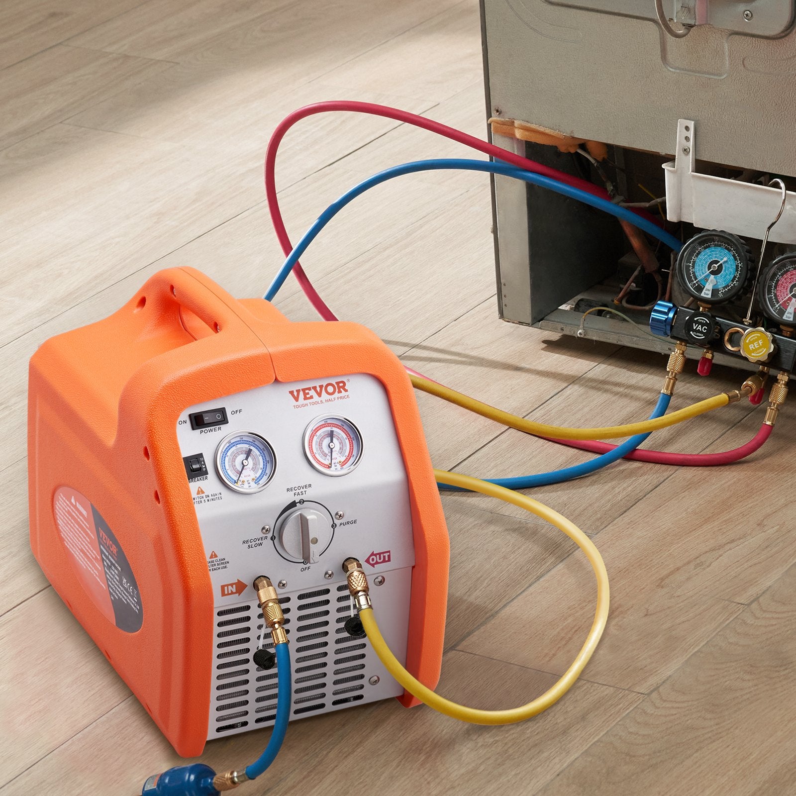 Portable 3/4 HP Refrigerant Recovery Machine for Vapor Liquid Refrigerant V952-LMHSJBXSY34HPBDL7V3