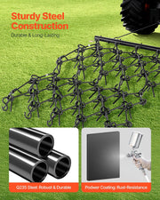 Drag Harrow, 1.2x1.2 m Durable Chain Harrow with 69 Sharp Teeth, Suitable for ATV UTV Tractor, Ideal for Soil V952-LP44FTDPK0002OK0ZV0