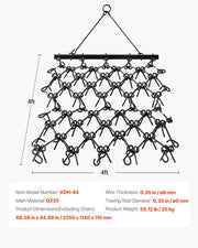 Drag Harrow, 1.2x1.2 m Durable Chain Harrow with 69 Sharp Teeth, Suitable for ATV UTV Tractor, Ideal for Soil V952-LP44FTDPK0002OK0ZV0