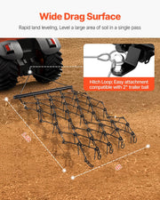 Drag Harrow, 1.2x1.7m Durable Chain Harrow with 80 Sharp Teeth, Suitable for ATV UTV Tractor, Ideal for Soil V952-LP456FTDPK00ZA2T5V0