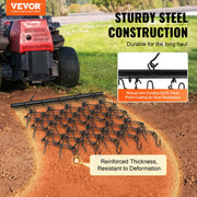 Drag Harrow, 4'x4' Heavy-Duty Chain Harrow with 69 Teeth, ATV UTV Tractor Attachments Field Drag Mat for Sod V952-LPGDK4X4FT0067AQTV0