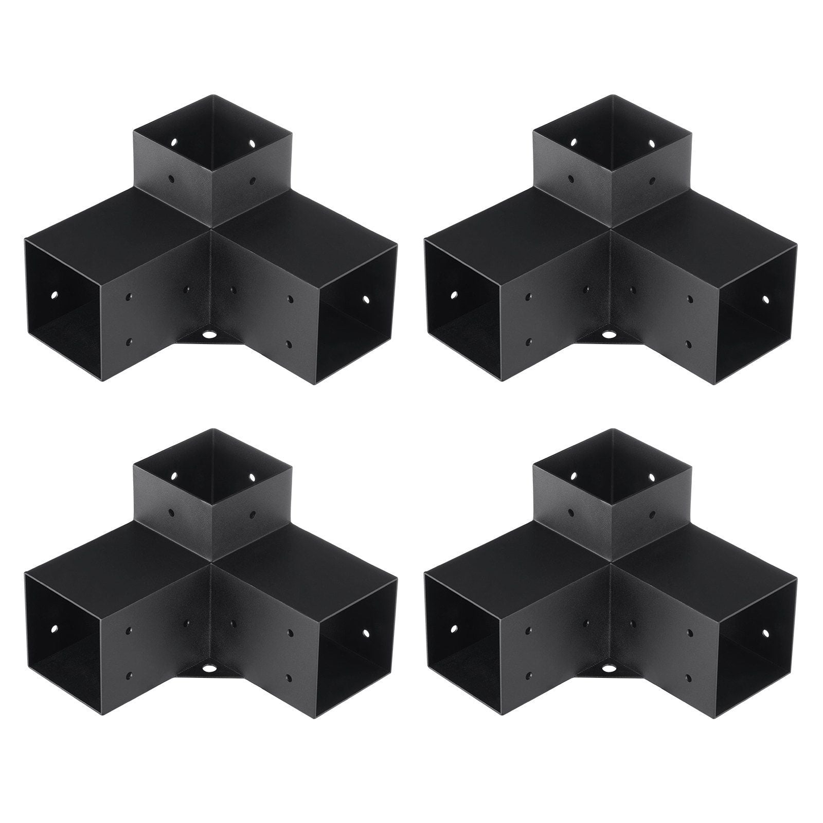 Pergola Bracket Kit 4''x4''(Inner Size 3.6x3.6), 4pcs 3-Way Heavy Duty Corner Bracket Woodworks DIY Post Base V952-LPJJST4PCS4X7SP6AV0