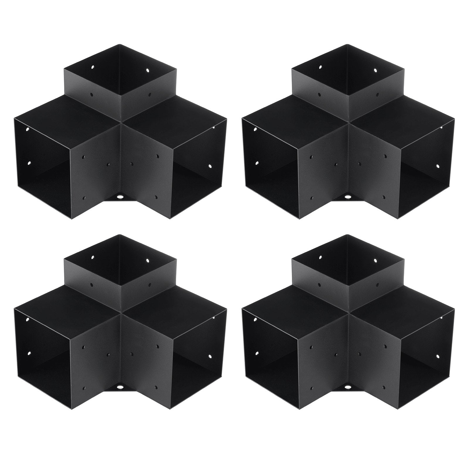 Pergola Bracket Kit 152x152mm, 4pcs 3-Way Heavy Duty Corner Bracket Woodworks DIY Post Base Kit, Easy V952-LPJJST4PCS6XOAPMSV0