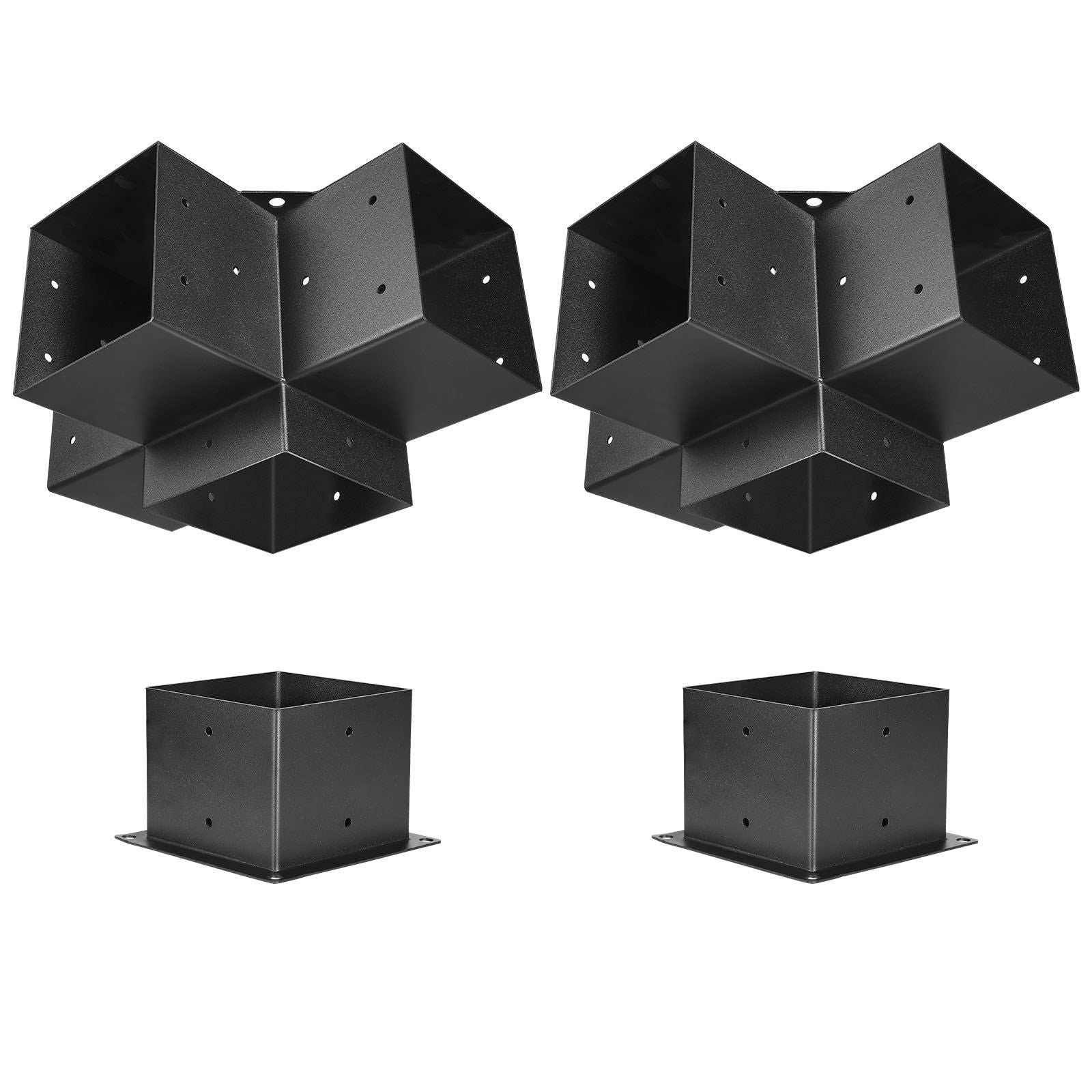 Pergola Bracket Kit, 6x6 Inch (Inner Size 142 x 142 mm), 2 Pcs 4-Way Heavy Duty Corner Bracket Woodworks DIY V952-LPJJTZST4PCS2K9OO002V0