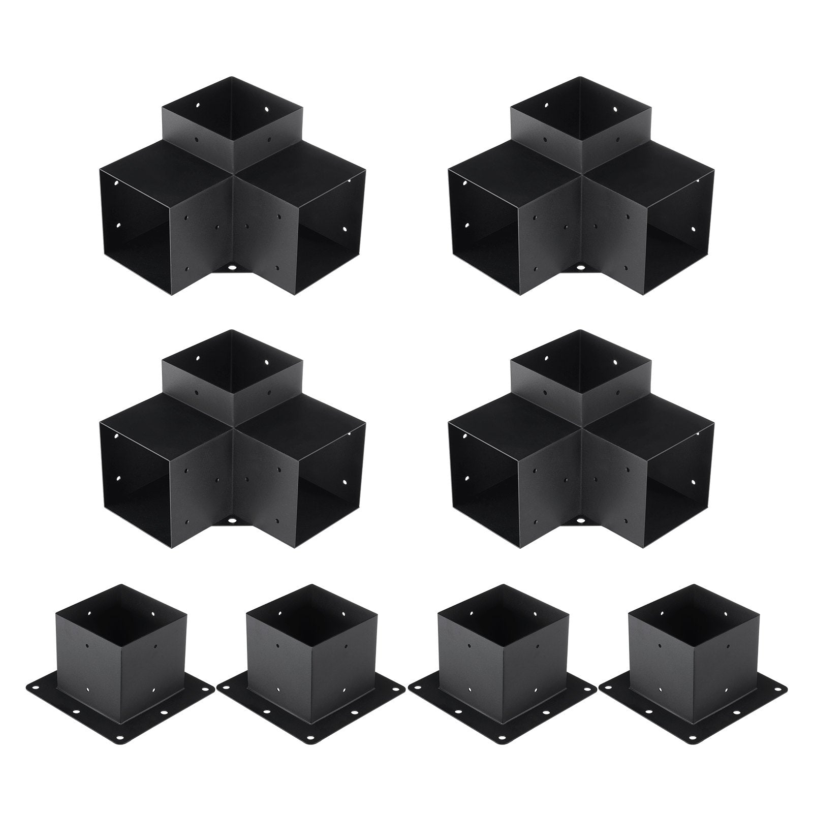 Pergola Bracket Kit 152.4 x 152.4 mm, 8pcs 3-Way Heavy Duty Corner Bracket Woodworks DIY Post Base, Easy V952-LPJJTZST8PCS31NS1V0